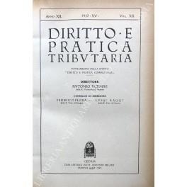 Diritto e Pratica Tributaria. Diretta da Victor Uckmar. Vol. XII - 1937 - copertina