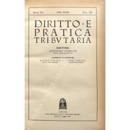 Diritto e Pratica Tributaria. Diretta da Victor Uckmar. Vol. XV - 1940 - copertina
