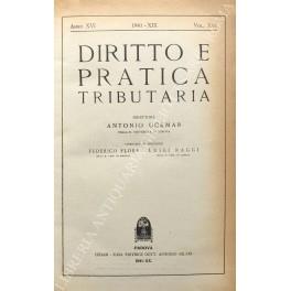 Diritto e Pratica Tributaria. Diretta da Victor Uckmar. Vol. XVI - 1941 - copertina