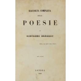 Raccolta completa delle poesie - Giovanni Berchet - copertina