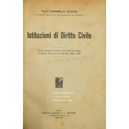 Istituzioni di diritto civile. Corso ufficiale di lezioni tenuto nell'Università di Napoli nell'anno accademico 1930-1931 - copertina