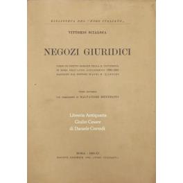 Negozi giuridici. Corso di diritto romano nella R. Università di Roma nell'Anno Accademico 1892-1893 raccolto dai Dottori Mapei e Nannini. Con prefazione di Salvatore Riccobono alla terza ristampa - copertina