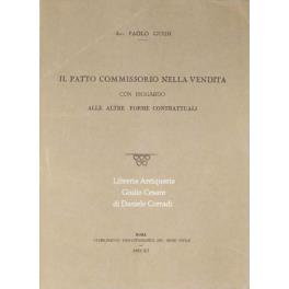 Il patto commissorio nella vendita con riguardo alle altre forme contrattuali - Paolo Guidi - copertina