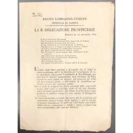 La R. Delegazione Provinciale. Regno Lombardo-Veneto. Provincia di Padova. Avvertenze alle autorità amministrative della Provincia e degli Uffici dipendenti per colmare le loro carenze nell'adempiere determinati ordini - copertina