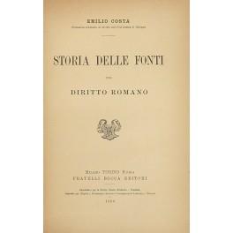 Storia delle fonti del diritto romano - Emilio Costa - copertina