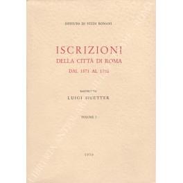 Iscrizioni della città di Roma dal 1871 al 1920 - copertina