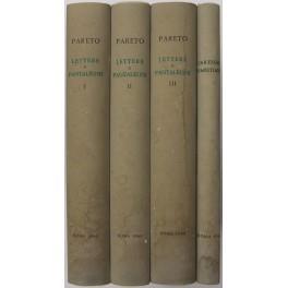 Lettere a Maffeo Pantaleoni (1890-1923). A cura di G. De Rosa. Vol. I - 1890-1896; Vol. II - 1897-1906; Vol. III - 1907-1923; (Vol. IV) - Carteggi paretiani (Complemento dell'opera in tre volumi) - copertina