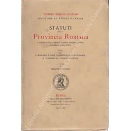 Statuti della provincia romana. S. Andrea in Selci, Subiaco, Viterbo, Roviano, Anagni, Saccomuro, Aspra Sabina. Con sette tavole illustrative - copertina