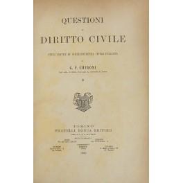 Questioni di diritto civile. Studi critici di giurisprudenza civile italiana - copertina