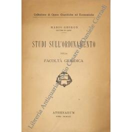 Studi sull'ordinamento della facoltà giuridica - Mario Giro - copertina