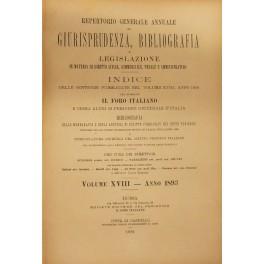 Repertorio Generale Annuale del Foro Italiano. Vol. XVIII - Anno 1893 - copertina