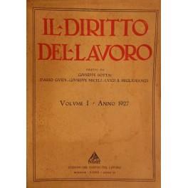 Il Diritto del lavoro. Volume I - 1927 - copertina