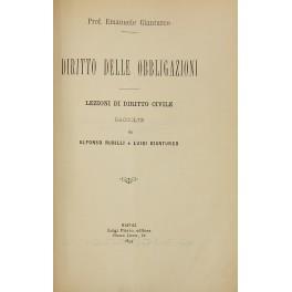 Diritto delle obbligazioni. Lezioni di diritto civile raccolte da Alfonso Rubilli e Luigi Gianturco - copertina