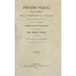 Processi verbali delle sedute della Commissione speciale nominata con R. Decreto del 2 aprile 1865 al fine di proporre le modificazioni di coordinamento delle disposizioni del codice civile e le relative disposizioni transitorie a mente della legge d - copertina