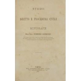 Studii di diritto e procedura civile. Monografie. - Stefano Iannuzzi - copertina