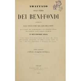 Trattato sulla stima dei beni-fondi compilato dall'ingegnere Orlando Orlandini sulle tracce dei lavori relativi a tal soggetto inseriti nel prospetto delle scienze economiche di Melchiorre Gioja - copertina