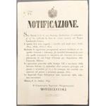 Notificazione. Con Sovrana Risoluzione si ordina nel Regno Lombardo-Veneto la leva di soggetti nati negli anni 1828, 1827, 1826, 1825, 1824