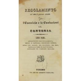 Regolamento del 16 di gennaio 1838 per l'esercizio e le evoluzioni della fanteria. Libro primo - Instruzione dei reggimenti ordine di battaglia disposizioni diverse scuole del soldato del pelottone del tiro maneggio d'arme pei bass'uffiziali instruzi - copertina