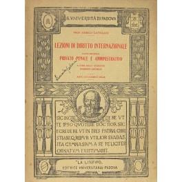 Lezioni di diritto internazionale. Parte seconda - Privato penale e amministrativo. A cura dello studente Giuseppe Locurcio. Anno accademico 1925-26 - Enrico Castellani - copertina