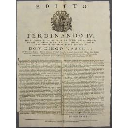 Editto Ferdinando IV. Chiarimenti e direttive sui pagamenti e gli affitti a seguito della riduzione della moneta plateale - copertina
