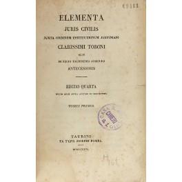 Elementa juris civilis juxta ordinem institutionum Justiniani - copertina