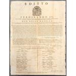 Editto Ferdinando IV. Variazione del prezzo della carne durante la Quaresima per agevolare gli indigenti
