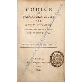 Codice di procedura civile pel Regno d'Italia adottato nel Regno di Napoli per ordine di S.M - copertina