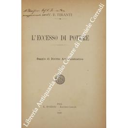 L' eccesso di potere. Saggio di Diritto Amministrativo - Vittorio Emanuele Terragni - copertina