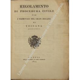 Regolamento di procedura civile per i tribunali del Gran-Ducato di Toscana - copertina