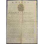 Editto Ferdinando IV. Ripristino dei dazi a seguito della fine della Repubblica Romana