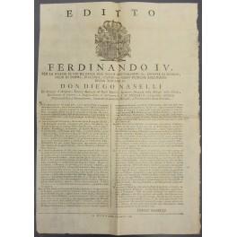 Editto Ferdinando IV. Ripristino dei dazi a seguito della fine della Repubblica Romana - copertina