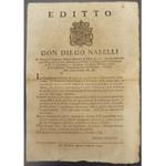 Editto Don Diego Naselli. Divieto di stampare libri, giornali o editti senza l'approvazione del Re