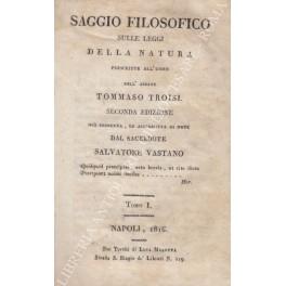 Saggio filosofico sulle leggi della natura prescritte all'uomo.. - Tommaso Tosi - copertina