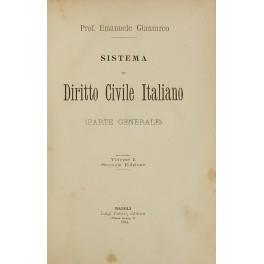 Sistema di Diritto Civile Italiano. Vol. I - Parte generale (unico pubblicato) - copertina