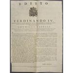 Editto Ferdinando IV. Abolizione delle leggi emanate dalla Repubblica Romana nata a seguito dell'invasione francese