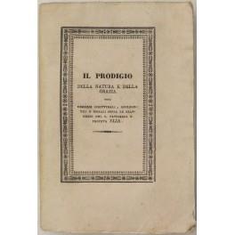 Il prodigio della natura e della grazia, ossia Discorsi scritturali, apologetici e morali sopra le grandezze del S. Patriarca e Profeta Elia ... in occasione delle sacre veglie del carnevale precedenti al suo quaresimale in detta città, l'anno 1837. Ded - Giuseppe Cataldi - copertina