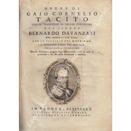 Opere di Gajo Cornelio Tacito con la traduzione in volgar fiorentino del Signor Bernardo Davanzati. Posta riscontro al testo latino. Con le postille del medesimo e la dichiarazione d'alcune voci meno intese - copertina