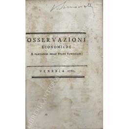Osservazioni economiche a vantaggio dello Stato Pontificio - copertina