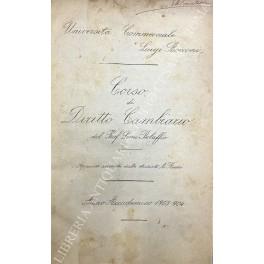 Corso di Diritto Cambiario. Appunti raccolti dallo studente A. Rossi. Anno Accademico 1903-1904 - copertina