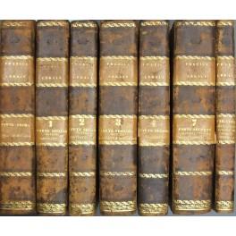 Pratica legale secondo la ragion comune, gli usi del Foro, e le Costituzioni di Sua Sacra Real Maestà. Parte prima - Della tela giudiziaria; Parte seconda (tomo I, II, III) - Materia contrattuale; Parte seconda (tomo IV) - Della materia testamentaria - copertina