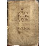 Summa Azonis locuples iuris civilis thesaurus. Hactenus depravatissima nunc autem iugi sedulitate et exquisito studio D. Henrici Draesii L.L. licentiati in octies lille aet amplius locis ex fide emendata ac suo pristino nitori recens restituta... UNI