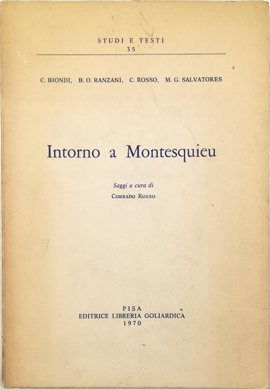 Intorno a Montesquieu - copertina