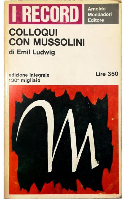 Colloqui con Mussolini - Emil Ludwig - copertina