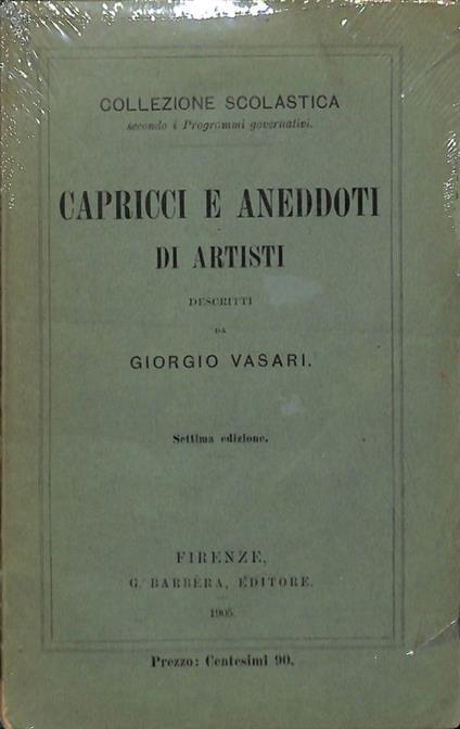 Capricci e aneddoti di artisti - Giorgio Vasari - copertina
