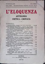 L' Eloquenza. Antologia critica-cronaca. Anno XIII, novembre-dicembre 1933-XII, n. 11-12-Vol.II