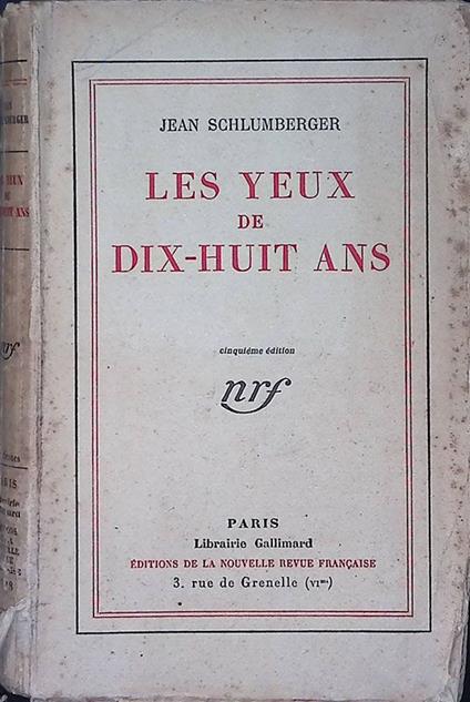 Les yeux de dix-huit ans - copertina