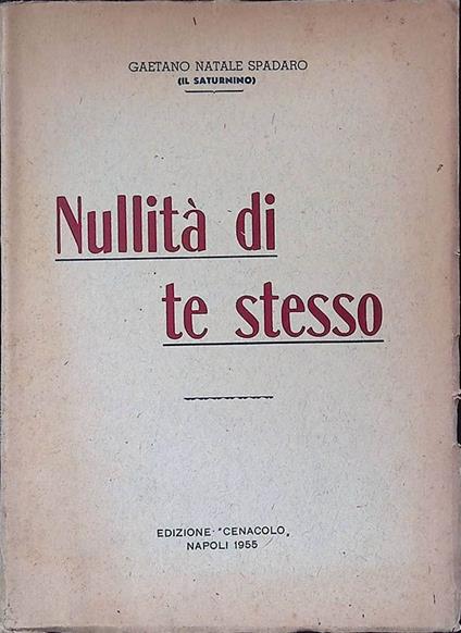 Nullità di te stesso - copertina