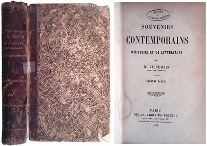 Souvenirs contemporains d'histoire et de littérature. Seconde partie - copertina