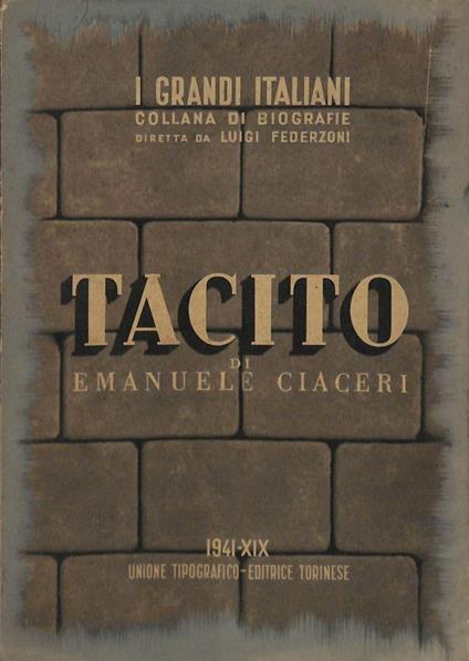 Tacito - Emanuele Ciaceri - copertina