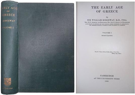 The early age of Greece. Vol. I - copertina